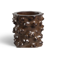 A CARVED ZITAN ‘TREE TRUNK’ BRUSHPOT